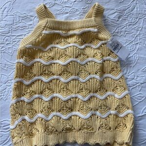 Old Navy Yellow and White Knit Tank Top 3T nwt